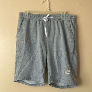 Grey Mens Track Shorts Polyester